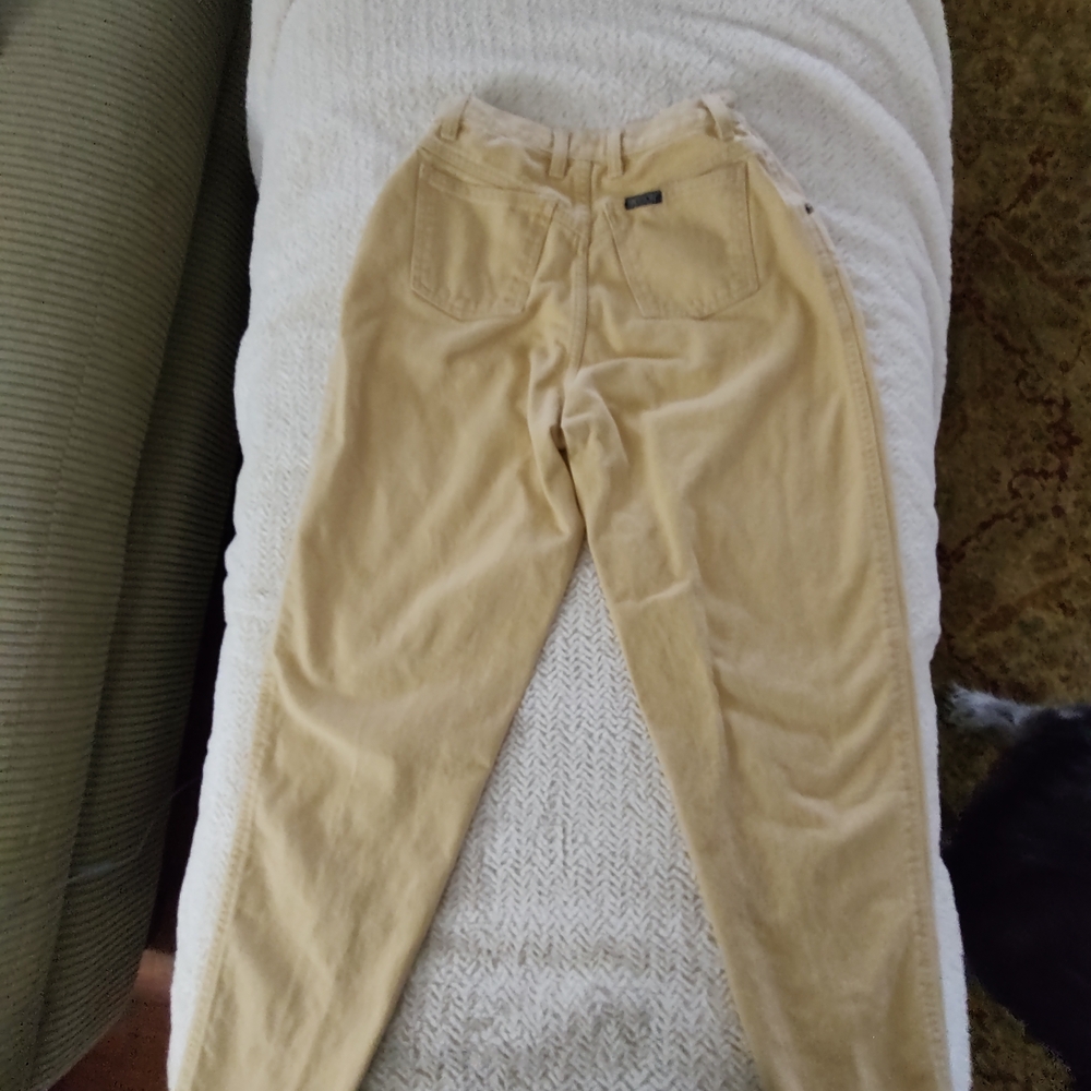 Vintage High Waist Sasson Jeans Classic Yellow Pants With Pleats